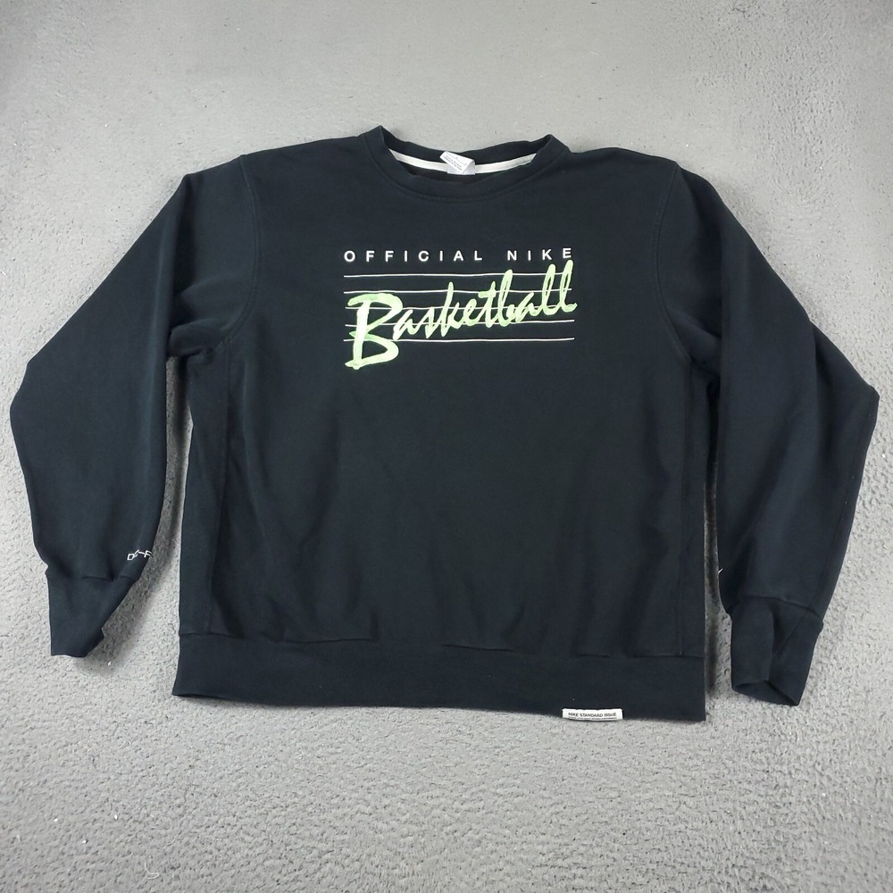 Nike Standard Issue Basketball Sweatshirt Mens Large Black Dri-FIT Pullover